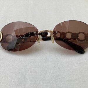 Vintage Escada Women Sunglasses E1198 Eyeglasses Rimless Gold Frame